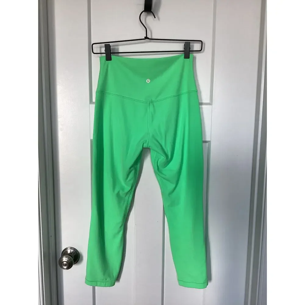 Lululemon Women's Wunder Under Smoothcover High Rise Tight Neon Green‎ Size 8